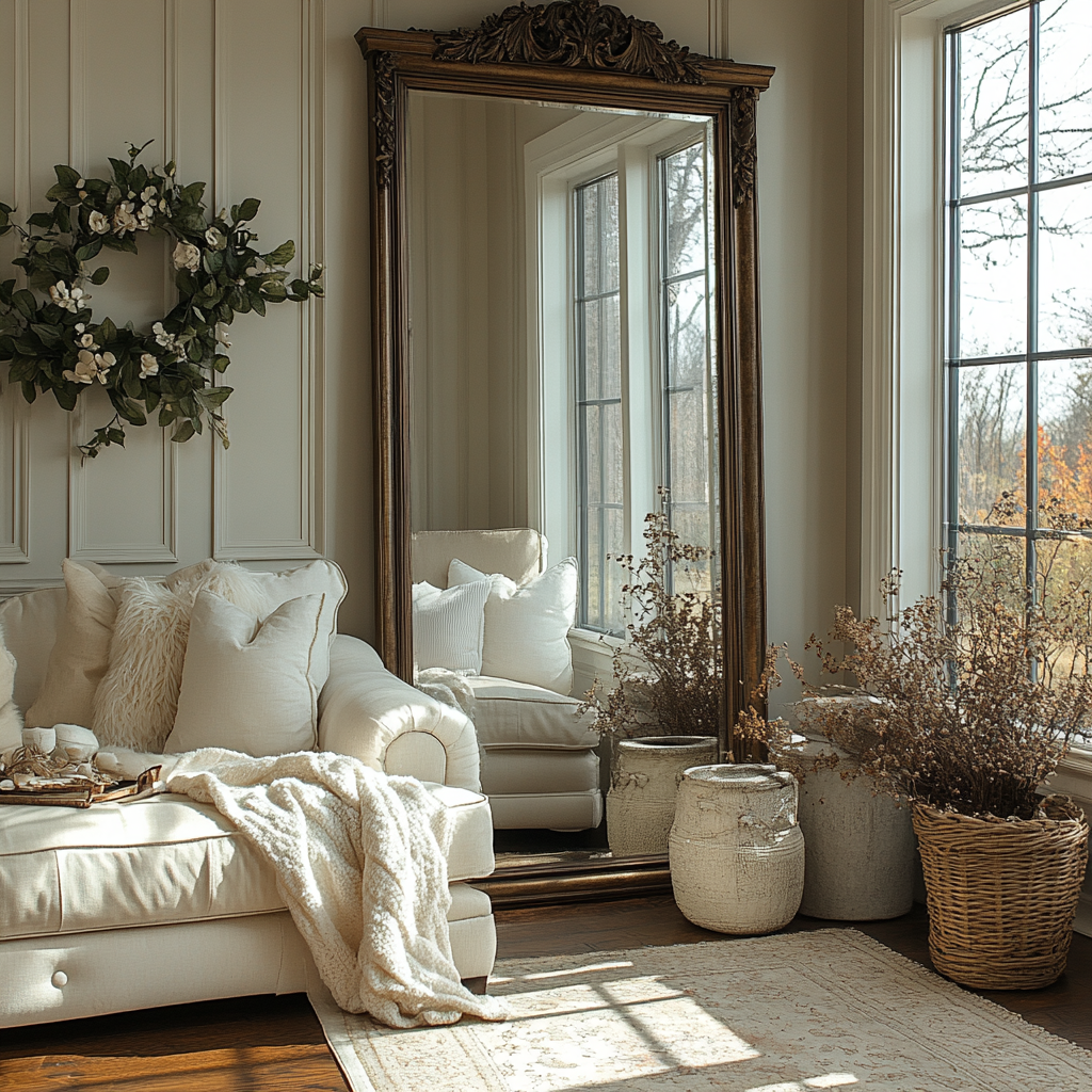 Зеркала играют важную роль в дизайне интерьера, не только расширяя пространство, но и добавляя глубину и свет в комнату. Использование зеркал может значительно преобразить любое помещение.-10