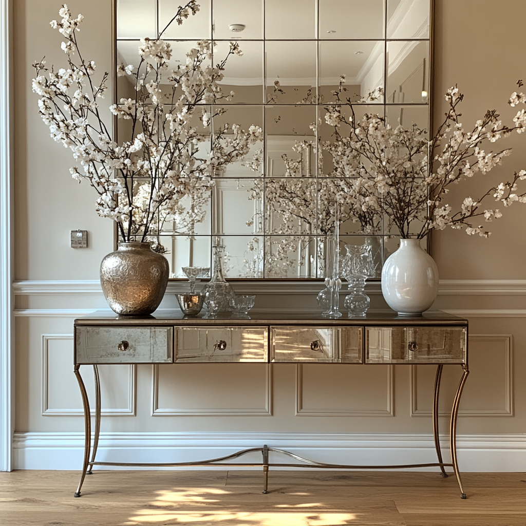 Зеркала играют важную роль в дизайне интерьера, не только расширяя пространство, но и добавляя глубину и свет в комнату. Использование зеркал может значительно преобразить любое помещение.-8