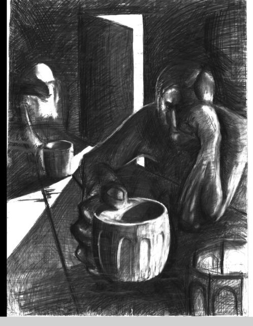 Борис Левит-Броун, 1967, 17 лет (размер 120 на 80 см. свинцовый и угольный карандаш).