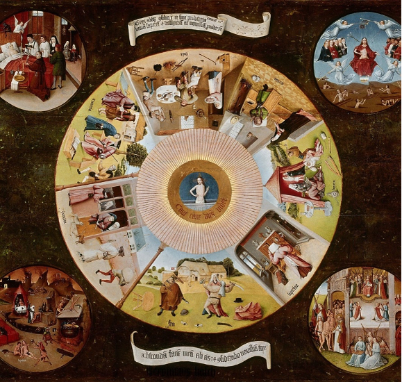 Семь смертных грехов и Четыре последние вещи. Иероним Босх.