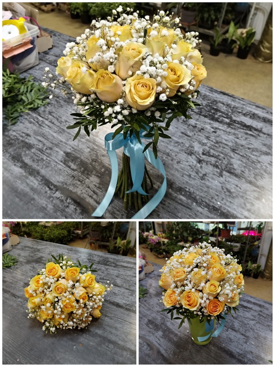 Коллаж автора канала, свадебный букет от любимого 