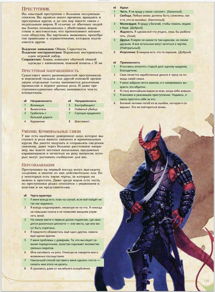 Материал из DnD 5e Players Handbook