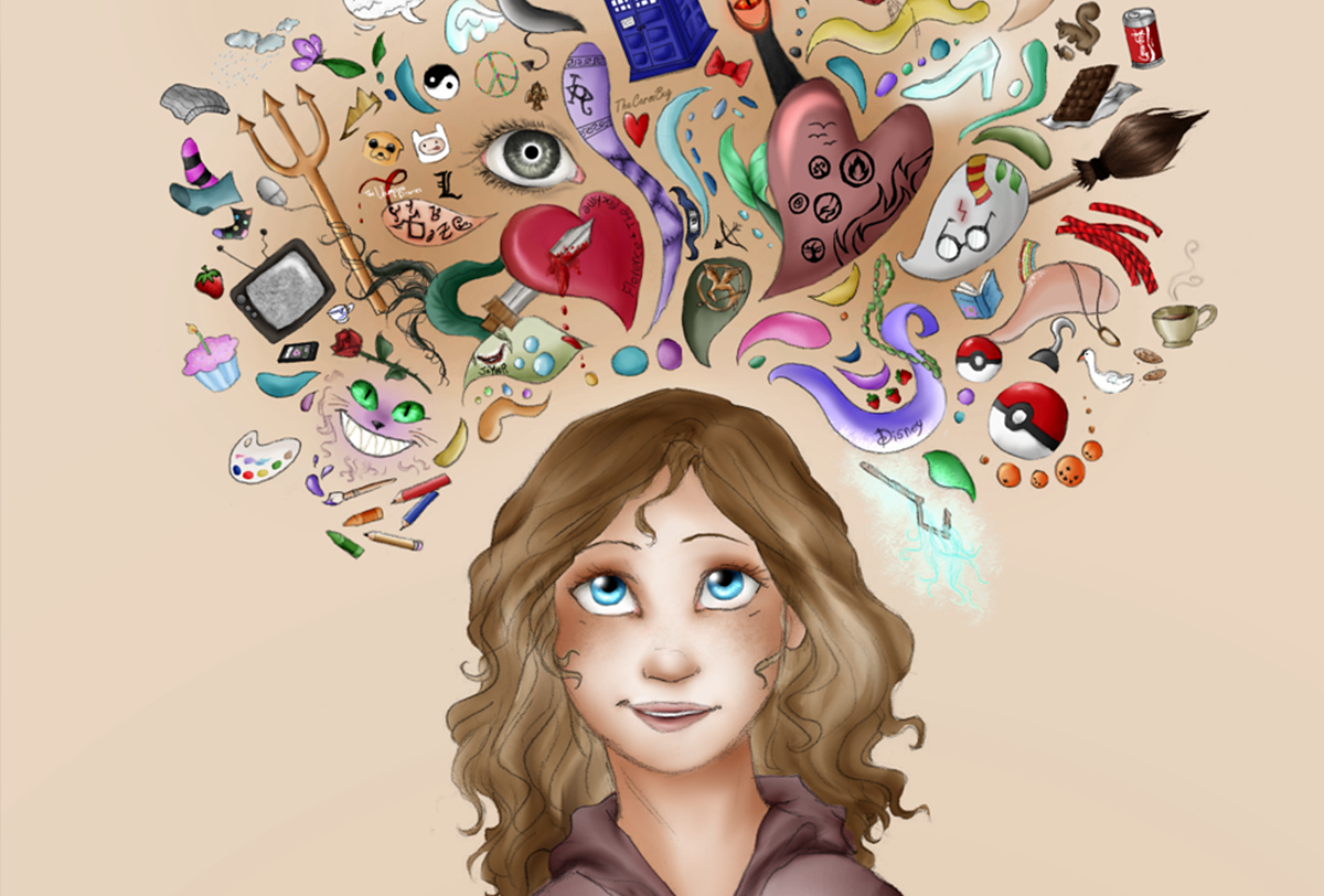 Автоматические мысли в голове. Изображение с kartinki.pics