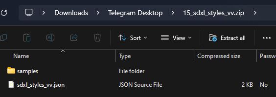 Пример архива со стилями Fooocus