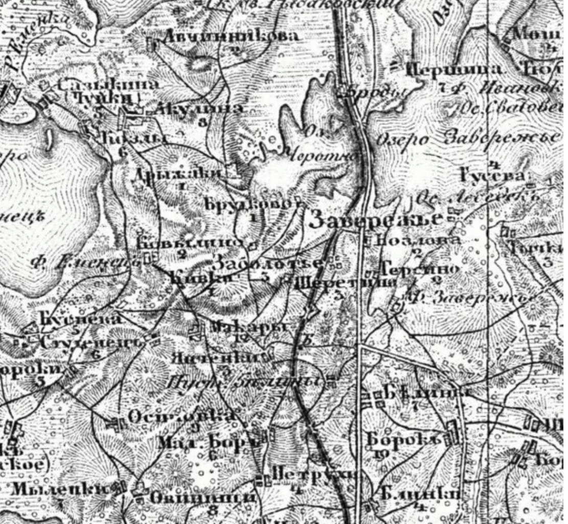 Фрагмент карты Невельского уезда XIX века