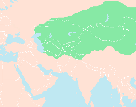 Империя Чингисхана в год его смерти (1227). Из открытых источников сети Интернет.