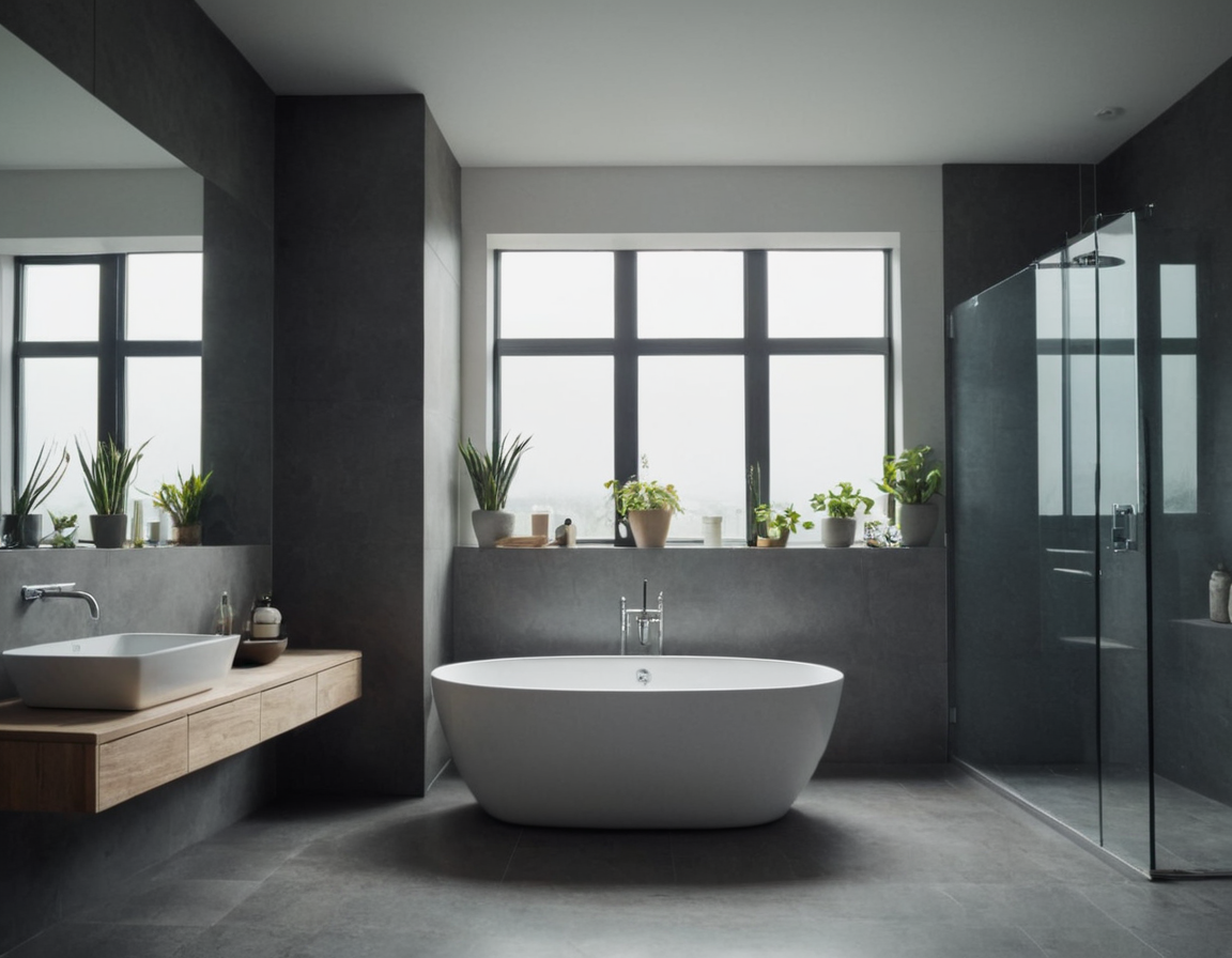Ванная комната в оттенках серого