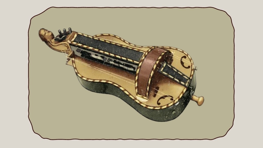 Среди струнных инструментов — колесная лира, цитола, смычковая арфа и гиттерн.