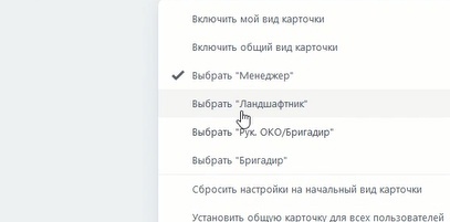 Вид отображения для сотрудника