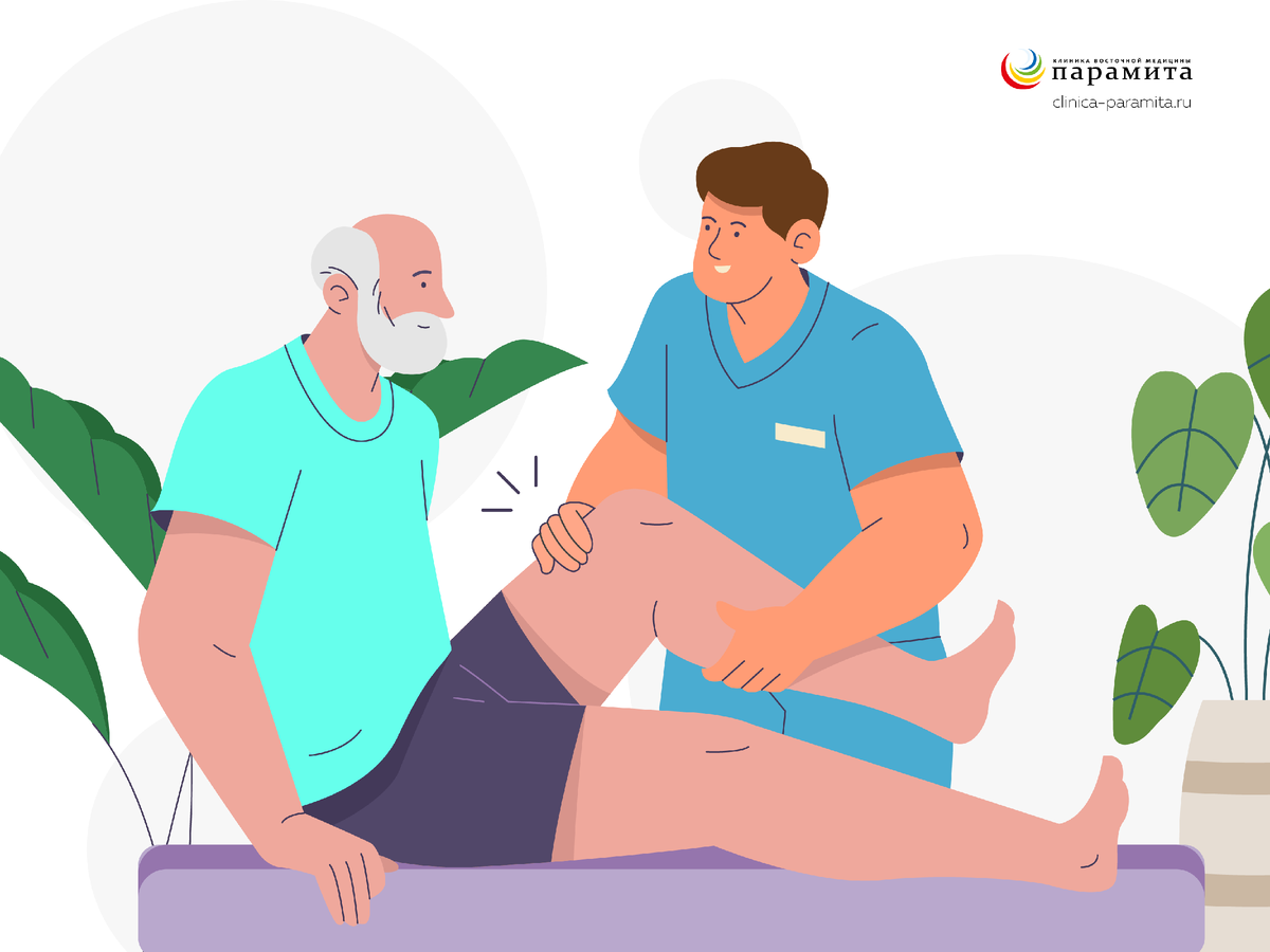 Осмотр врача при бурсите коленного сустава