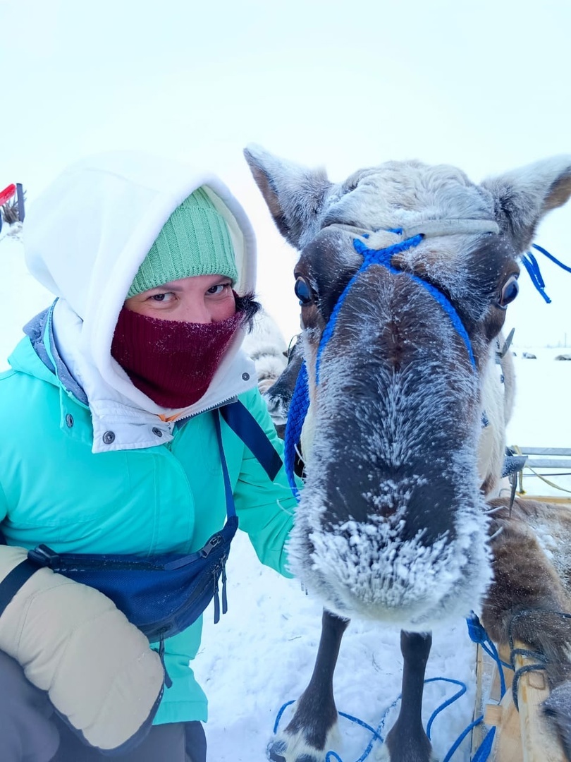 Елена и один из главных представителей животного мира на Крайнем Севере