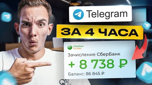 5 Способов как Заработать + 8738 ₽ за 2 ЧАСА на Телеграм. Лёгкая удаленная работа в интернете!