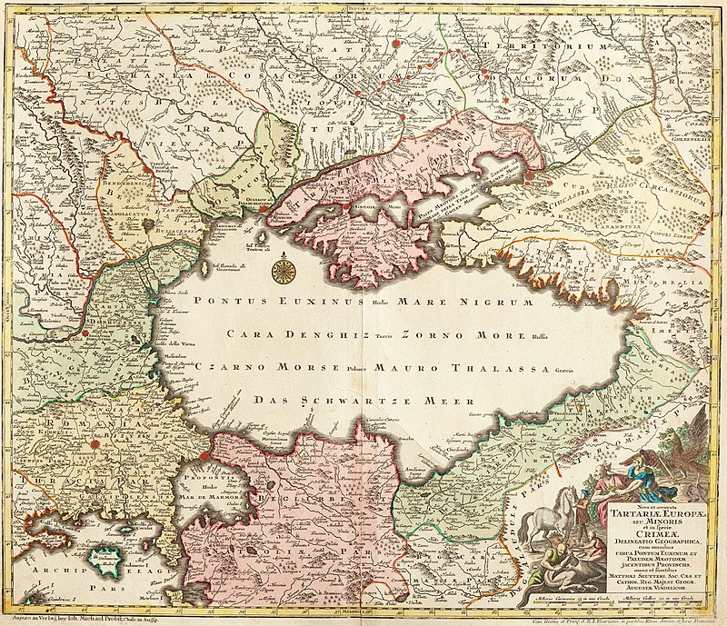 Карта Матеуса Зойтера, 1740 года. «Крымское ханство – небольшой, но серьёзный противник Москвы»: одно из государств, когда-то бывших на нынешней территории РФ