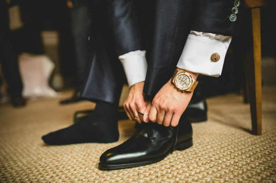 Мужские запонки круглые, в цвете золото