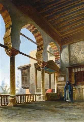 «Терраса в Каире», (1874) — частное собрание. Источник: https://ru.wikipedia.org/wiki/Маковский,_Николай_Егорович#/media/Файл:Nikolay_Makovsky_Terrace_In_Cairo.jpg.