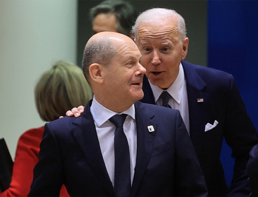 Из открытых источников в интернете. Канцлер Германии Олаф Шольц и президент США Джо Байден.