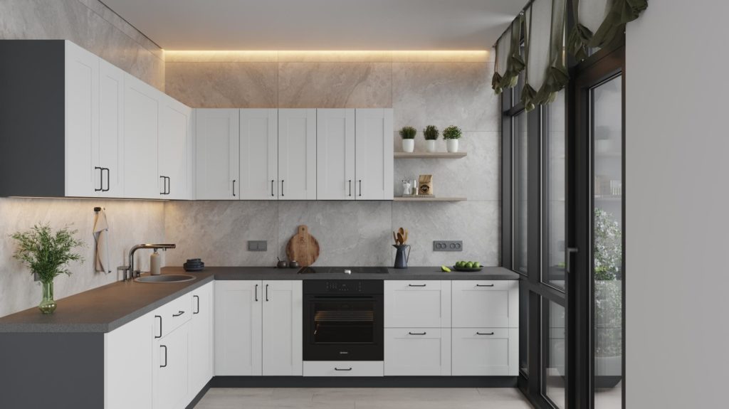 Модульная кухня универсальна и легко подбирается под любые нужды