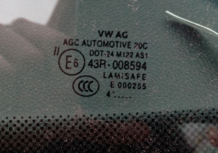 Образец маркировки стекла с месяцем производства