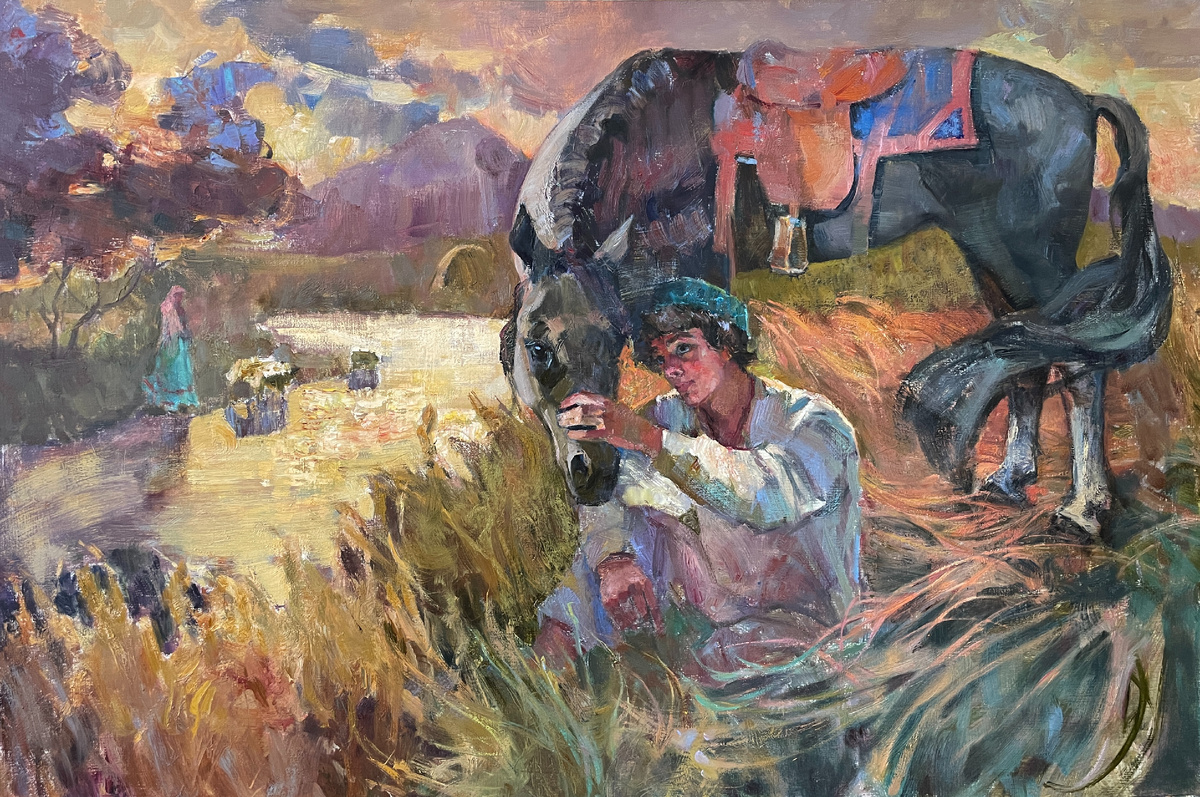 Э. Коробейникова. Вороной Иноходец, 120х80см, масло. Фото: архив художника