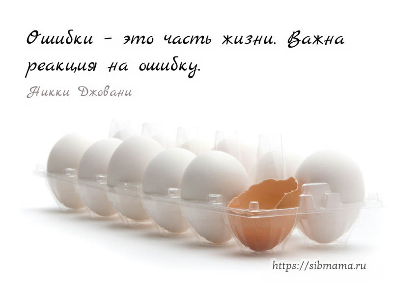 Ошибки – это часть жизни. Важна реакция на ошибку.