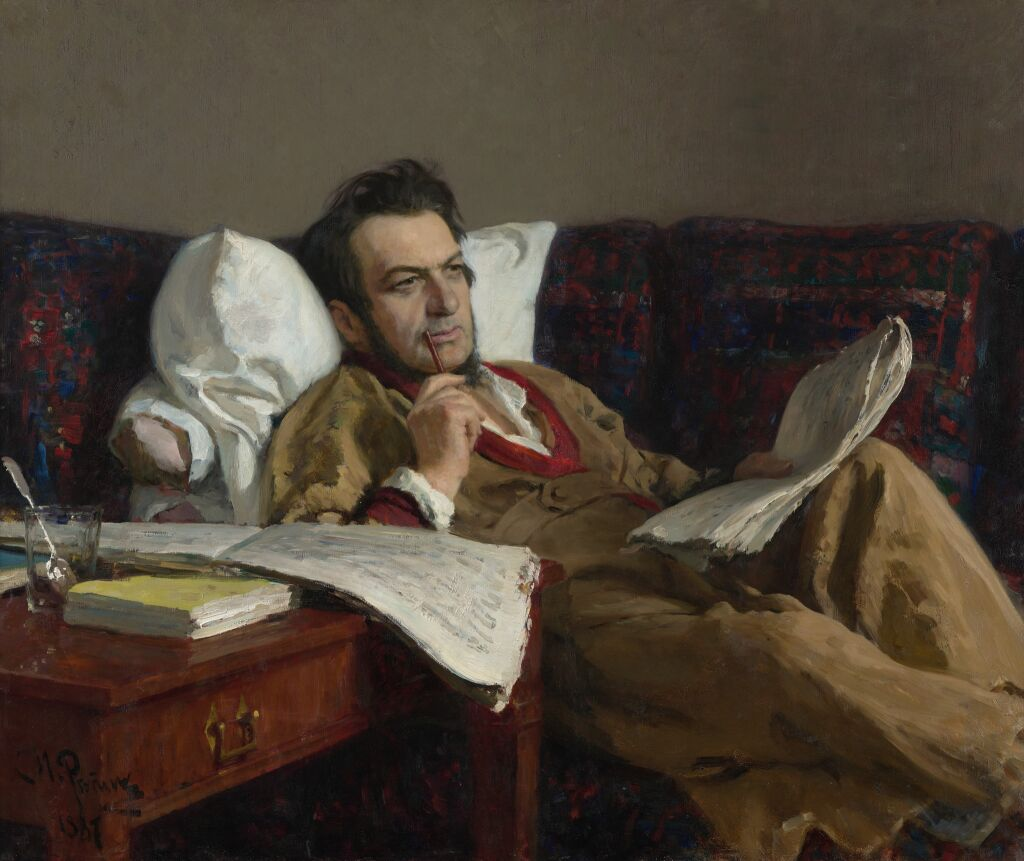 Илья Репин. «Михаил Иванович Глинка в период сочинения оперы „Руслан и Людмила“», 1887 год, Государственная Третьяковская галерея, Москва © Public domain