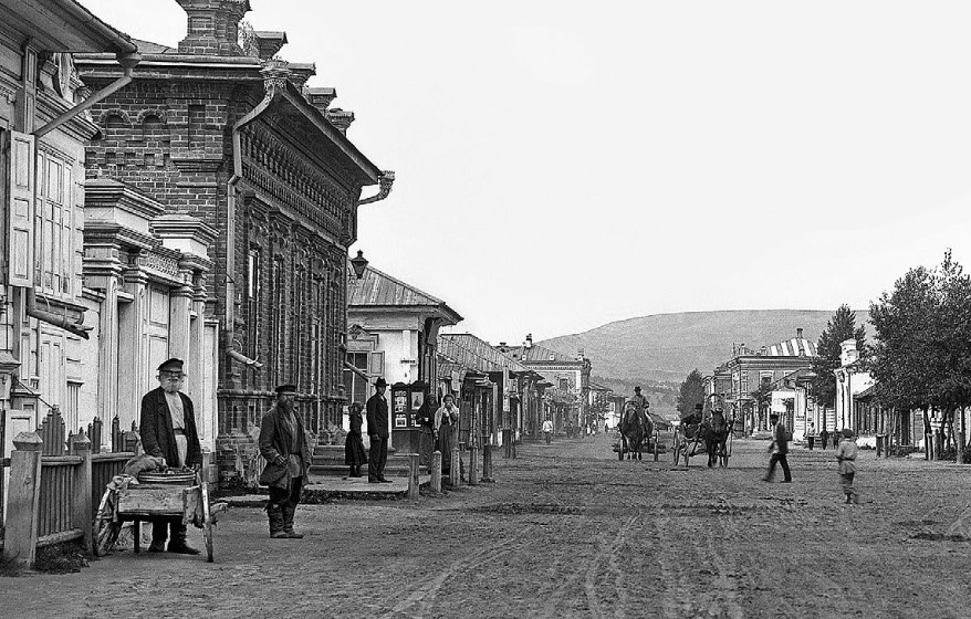 Минусинск, Беловская улица. 1905 г. 
Фотограф Н. В. Фёдоров. МКМ Нст ОФ 6064. ГК № 11016970