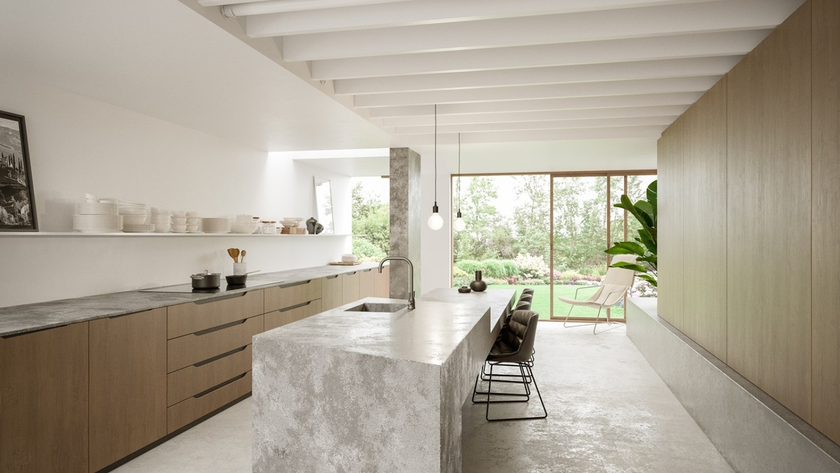 Пол из кварцевого агломерата Residente Dark от TechniStone