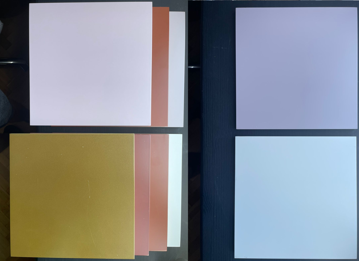 Пример выкрасов цвета. 