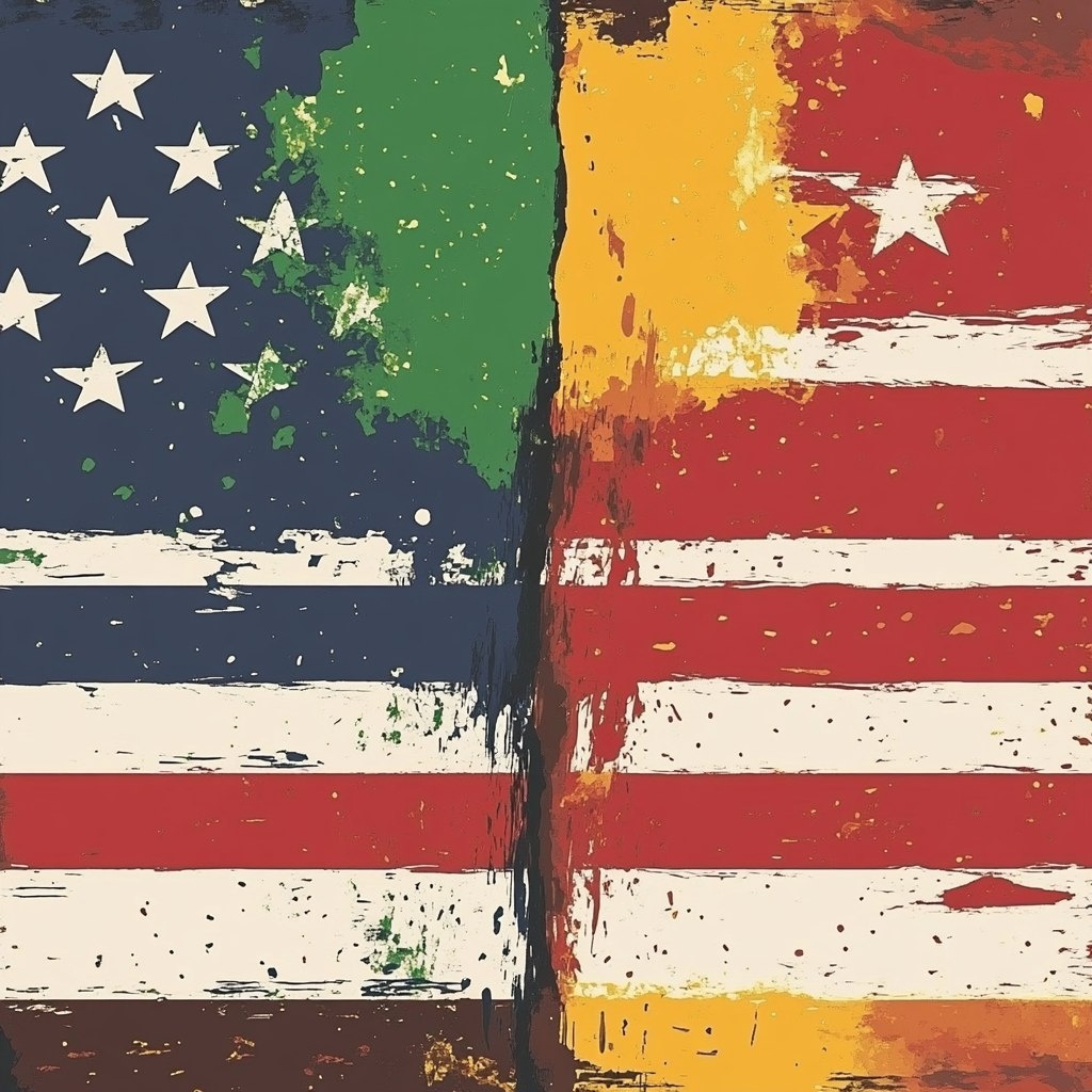 Столкновение Боливии и США. Виденье нейросети:)