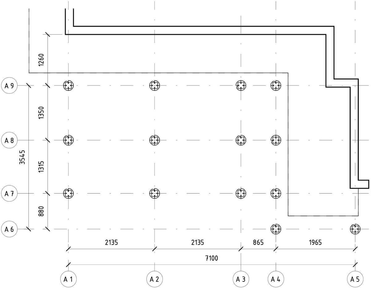 Схема расположения свай