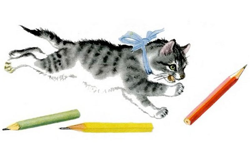 Иллюстрация к книге "Усатый полосатый" С. Маршака.