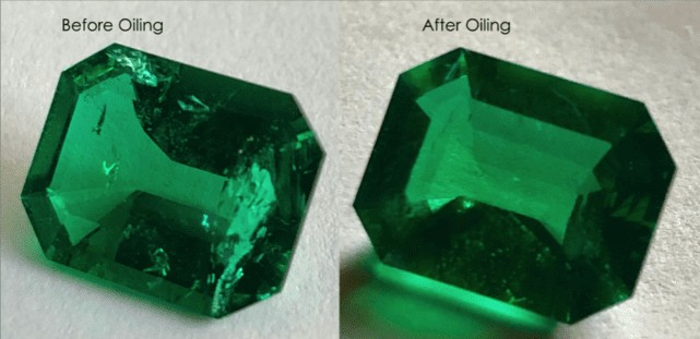 Слева камень до пропитки маслом, а справа - после 