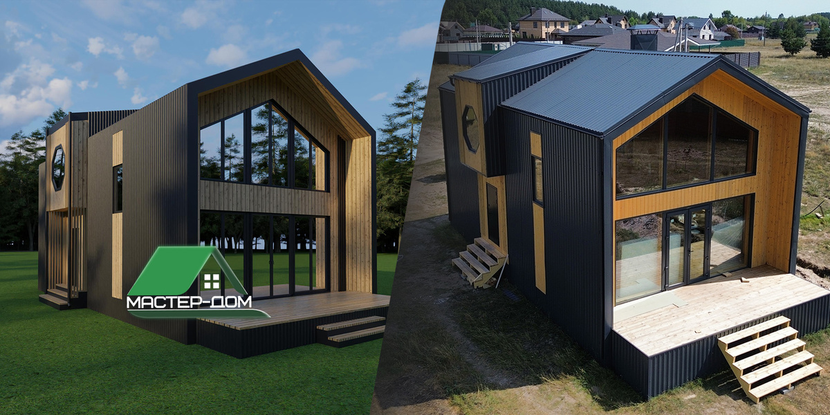 Визуализация/3д проект недавно-построенного нами каркасного дома Воронеж 2024. Визуализация создает хорошее представление о внешнем облике будущего дома. Вживую даже лучше