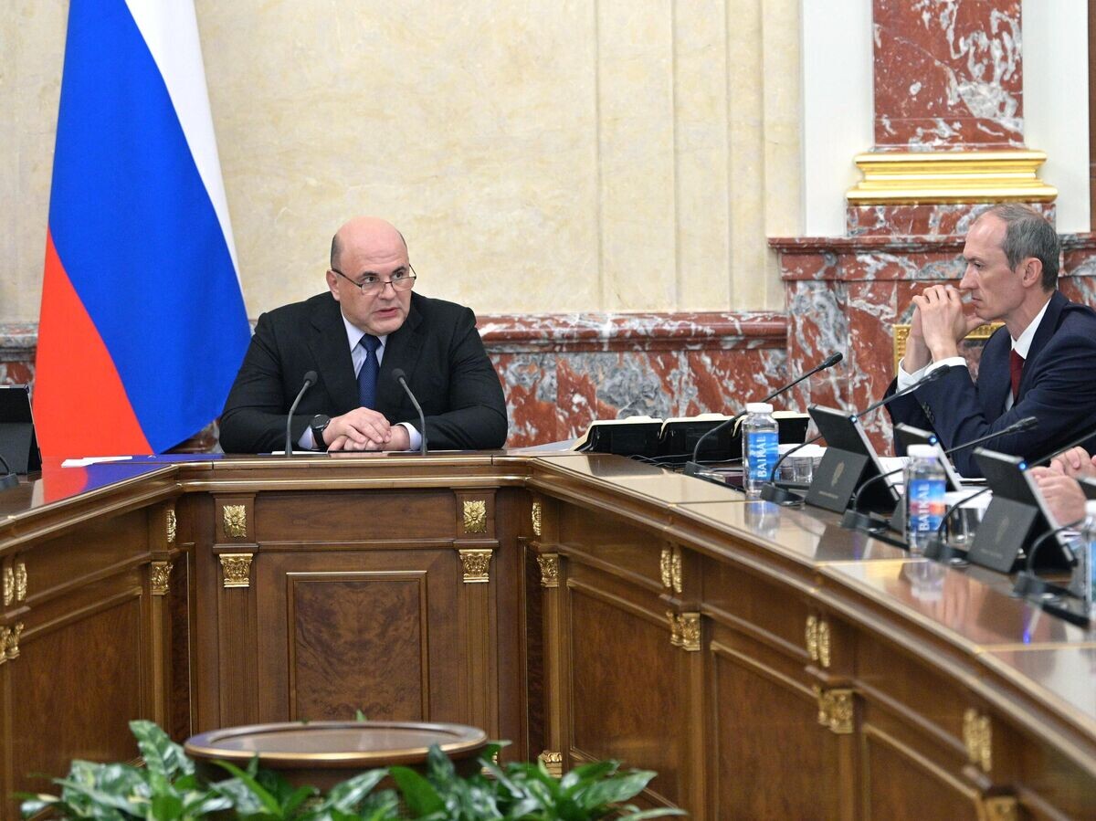    Председатель правительства РФ Михаил Мишустин проводит совещание с членами кабинета министров РФ© РИА Новости / Александр Астафьев