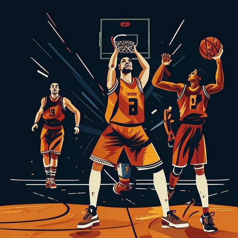 Баскетбол — командный вид спорта, в котором игроки двух команд поочерёдно забивают мяч в кольцо соперника. Игра ведётся на прямоугольной площадке размерами 28 метров в длину и 15 метров в ширину. Мяч забрасывается в одно из двух колец, установленных на противоположных концах площадки на высоте 3,05 метра от пола. Баскетбол является одним из самых популярных видов спорта в мире.