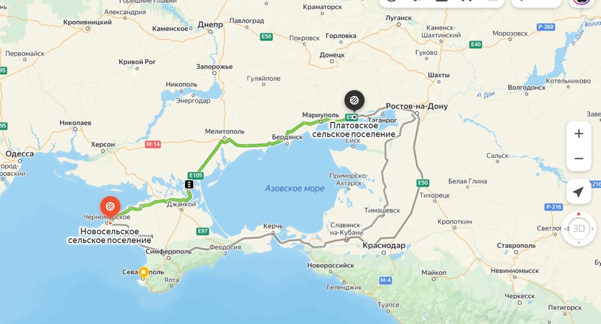 навигатор рисует, что этот отрезок ехать почти 13 часов, в реальности люди ночью ехали 7 часов от силы вместе с досмотрами из Черноморского до выезда с новых территорий. Вполне вероятно, что днем ехать дольше