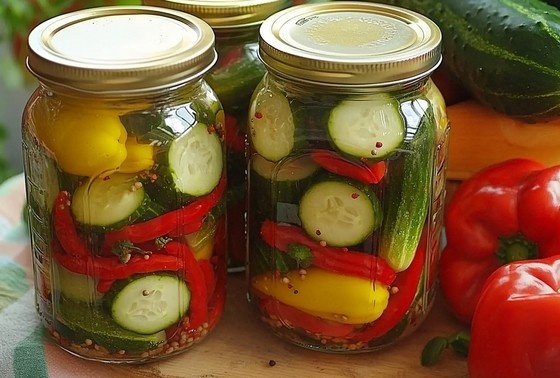    Маринованные огурцы со сладким перцем
