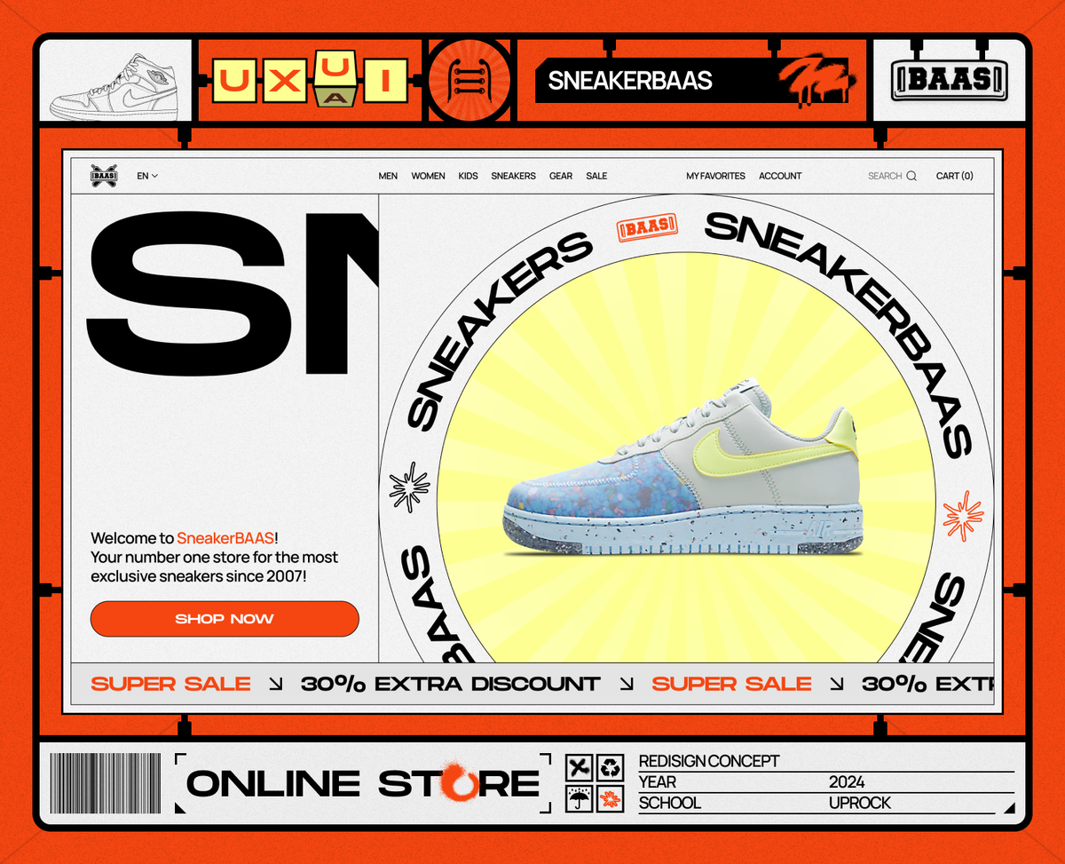 Обложка проекта редизайна интернет-магазина Sneakerbaas