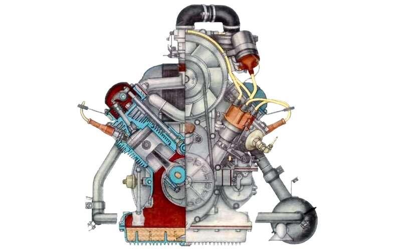    На первых ЗАЗ‑966В стоял двигатель V4 воздушного охлаждения рабочим объемом 0,9 л (72×54,5 мм). Степень сжатия – 6,5. Мотор развивал 30 л. с. при 4000 об/мин. Индекс «В» автомобиль получил, поскольку такой вариант считали временным. С 1968 года базовым стал двигатель рабочим объемом 1,2 л (76×66 мм) со степенью сжатия 7,2 и мощностью 43 л. с. при 4200 об/мин. Но 30‑сильные двигатели продолжали ставить на машины для инвалидов.