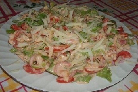 Рецепт Салат с креветками и авокадо