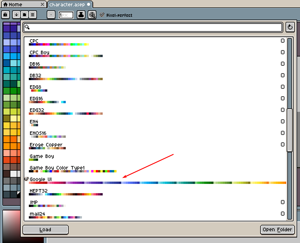 Базовой палитры цветов мне конечно не хватило, выбрал палитру от гугла :)