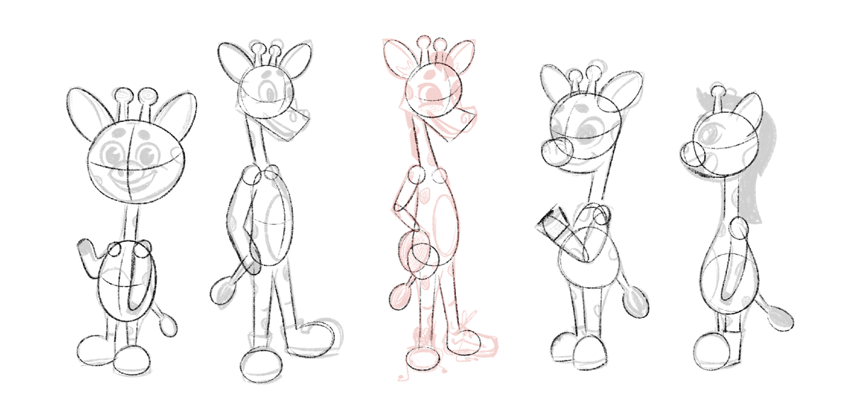 Эскизы персонажа из простых форм 