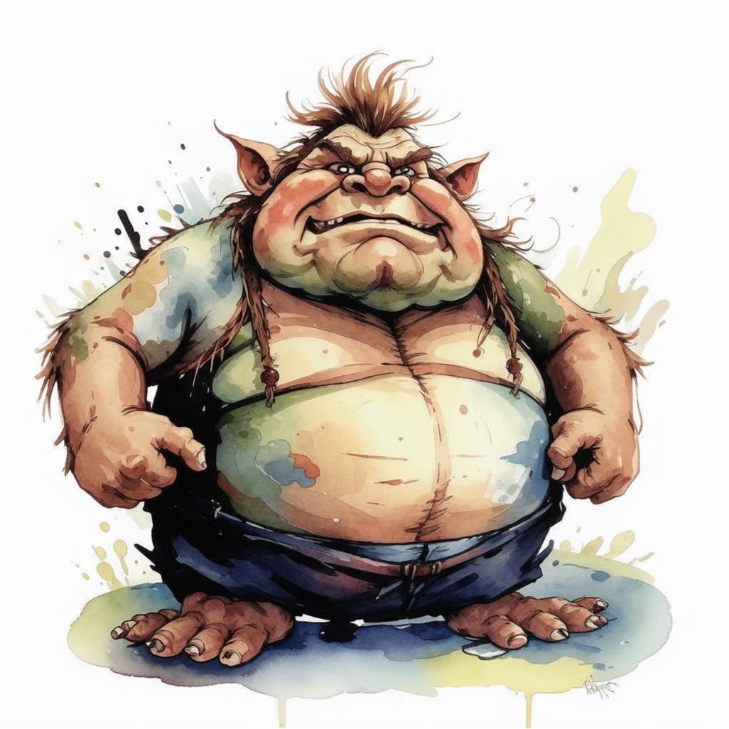 Толстый тролль Сгенерировано в нейросети Кандинский 3.0