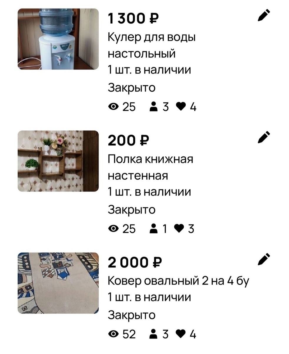 Кулер для воды провисел 30 минут, и его сразу оплатили. 