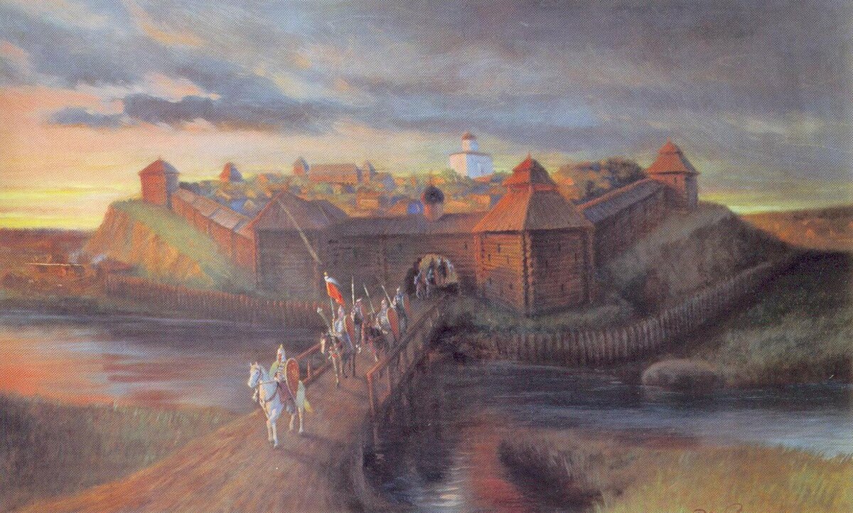 Древнерусский город-крепость, худ. В.Измайлович       