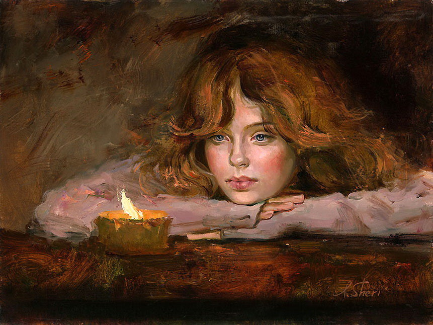 Свеча горела на столе. Художник: Ирен Шери (Ирина Вишневская)