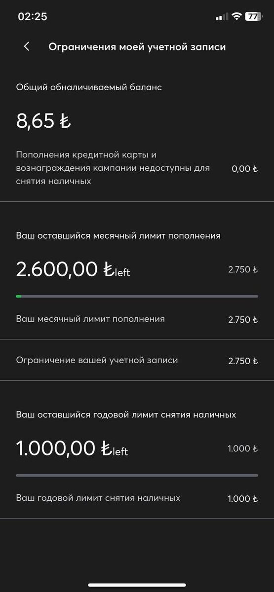 Доступный оборот можно посмотреть в приложении Ininal