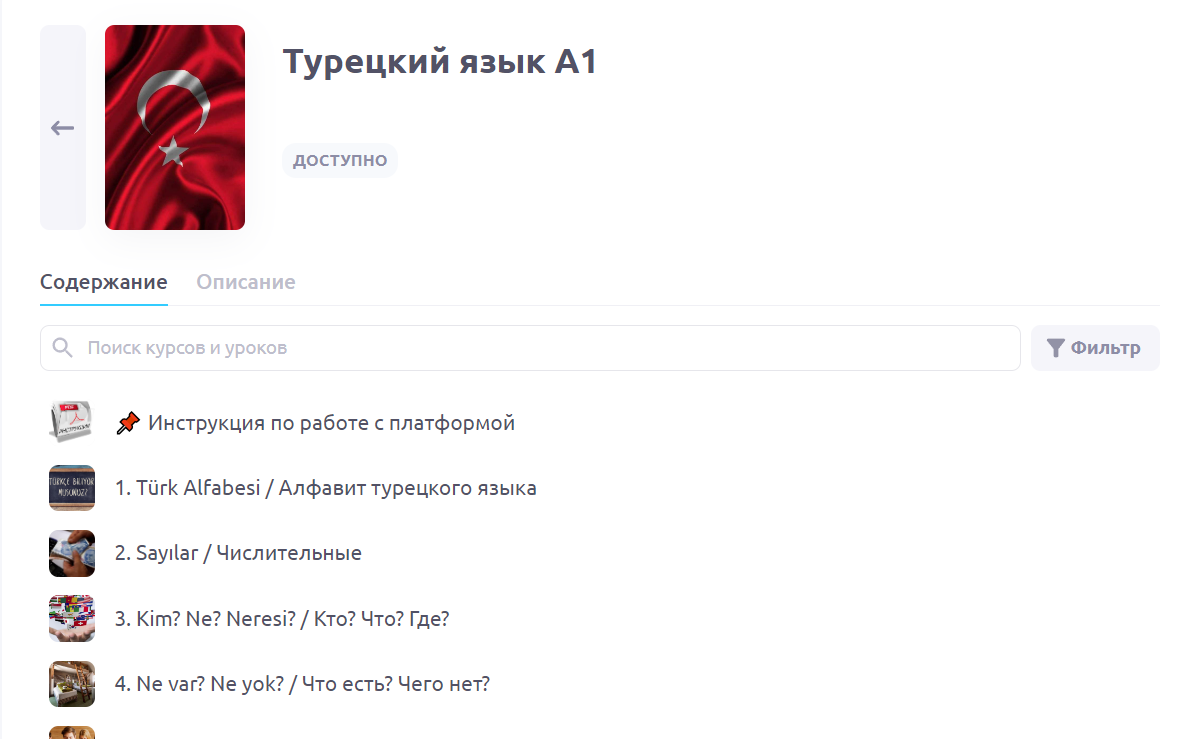Самостоятельное обучение турецкому языку на платформе Divelang