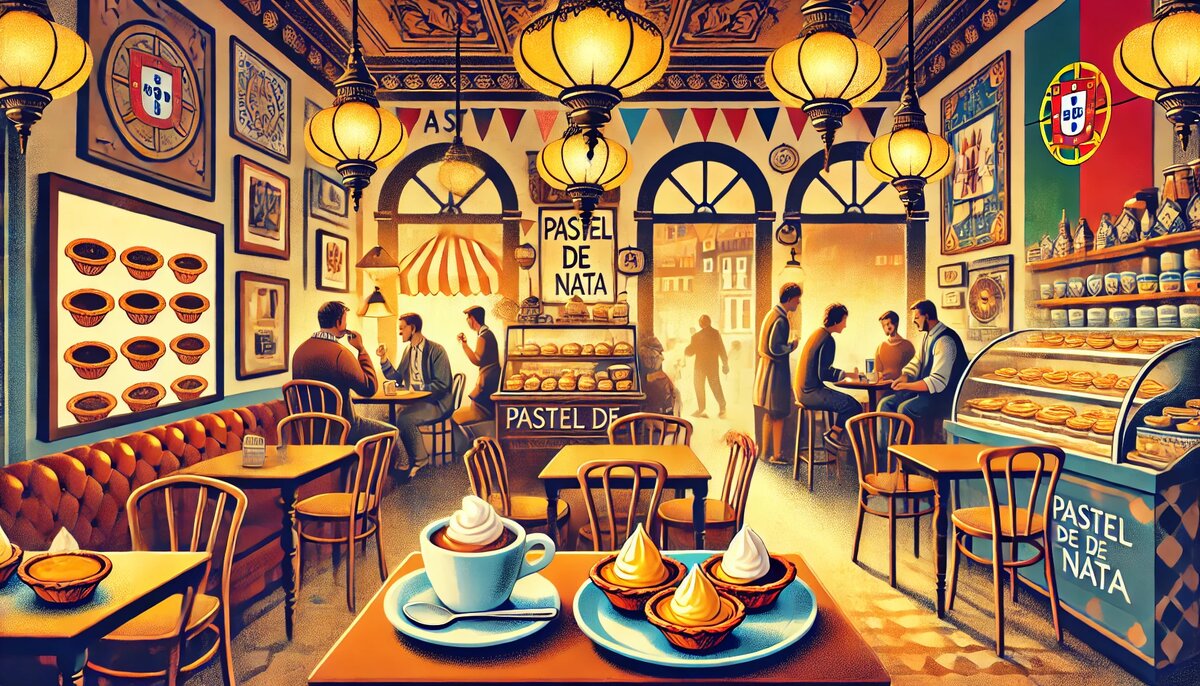 Традиции, связанные с паштель де нате (сгенерировано DALL-E)