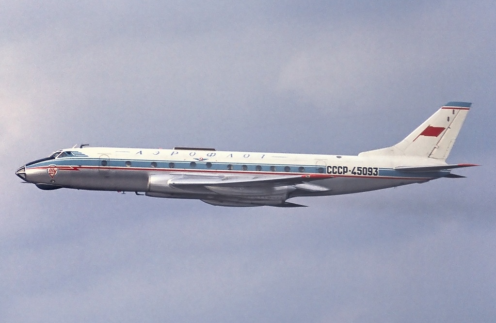 Самолёт Ту-124 в полёте. Авторство: Lars Söderström. CC BY-SA 3.0, https://commons.wikimedia.org/w/index.php?curid=65958016